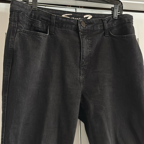 Seven 7 Black Bombshell High-Rise Boot Cut Jeans  Women’s Black Stretch Size 12 - Picture 2 of 12